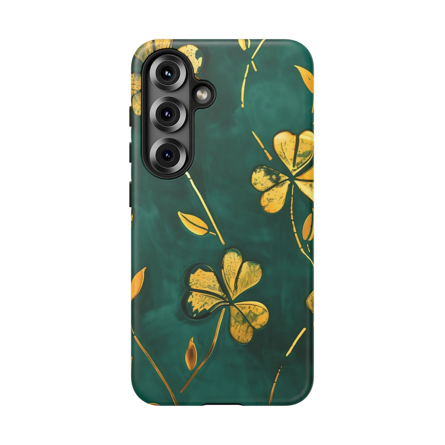 Floral Phone Case with Gold Accents, Tough Phone Cover, Stylish Phone Protector, Unique Gift for Her, Nature Lover Accessory