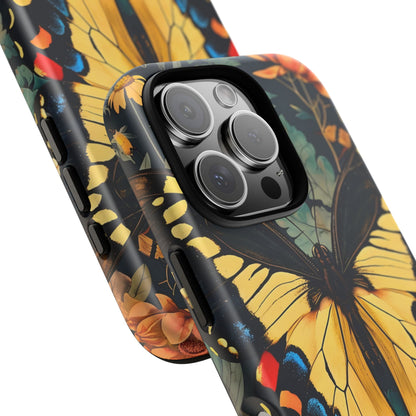 Butterfly Floral Phone Case, Art-inspire Tough Case, Gift for Nature Lovers, Butterfly Pattern Cover, Eco-Friendly Mobile Accessory