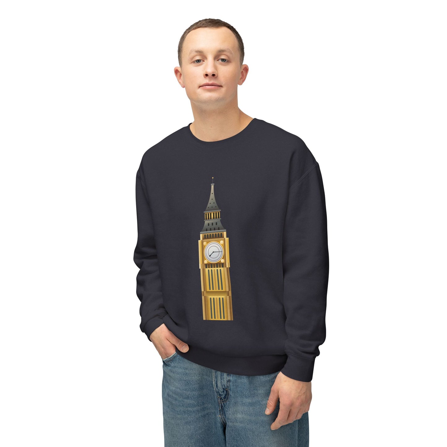 Unisex Lightweight Crewneck Sweatshirt Trendy - Iconic Big Ben Clock Tower