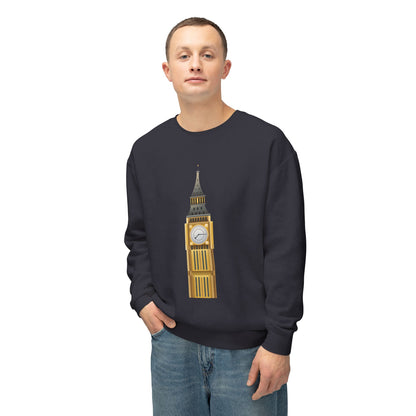 Unisex Lightweight Crewneck Sweatshirt Trendy - Iconic Big Ben Clock Tower