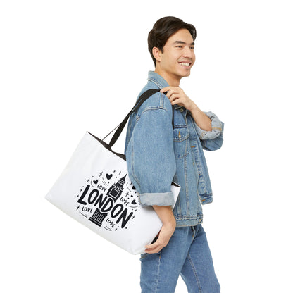 London Love Weekender Tote Bag, Travel Bag, Shopping Bag, Beach Bag, Weekend Getaway