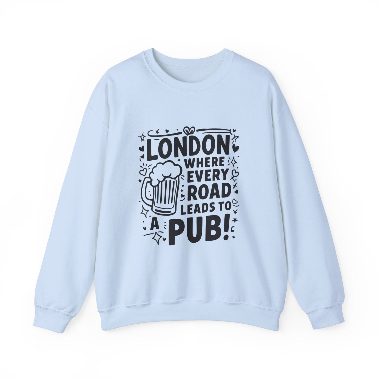 Unisex Heavy Blend™ Crewneck Sweatshirt Cozy - Every Road Leads to pub