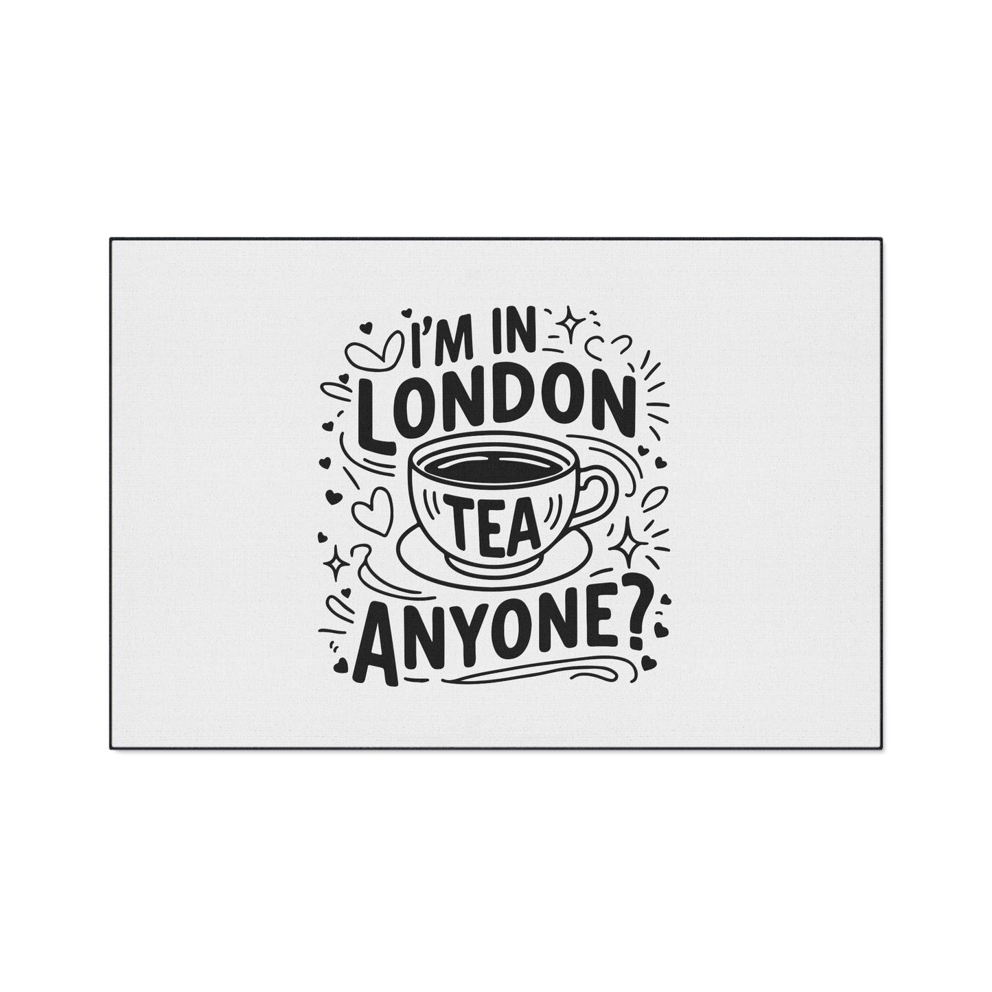London Tea Heavy Duty Floor Mat - Cute Kitchen Decor, Welcome Mat, Coffee Shop Accessory, Gift for Tea Lovers, Home & Kitchen Item