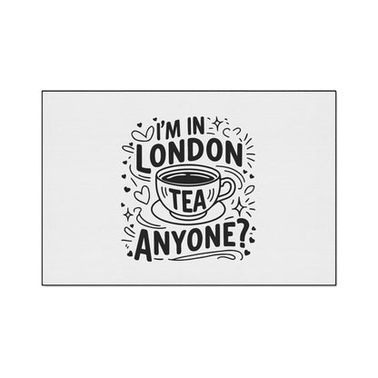 London Tea Heavy Duty Floor Mat - Cute Kitchen Decor, Welcome Mat, Coffee Shop Accessory, Gift for Tea Lovers, Home & Kitchen Item