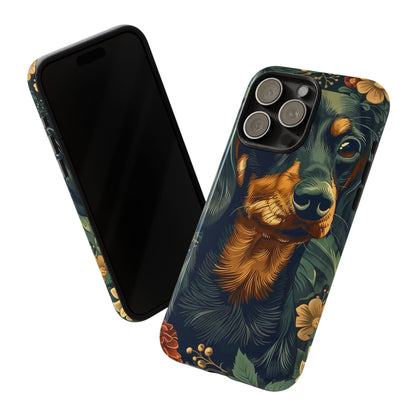 Dachshund Phone Case, Floral Pet Phone Cover, Dog Lover Gift, Tough Phone Case, Custom Dachshund Design, Unique Dog Owner Accessory