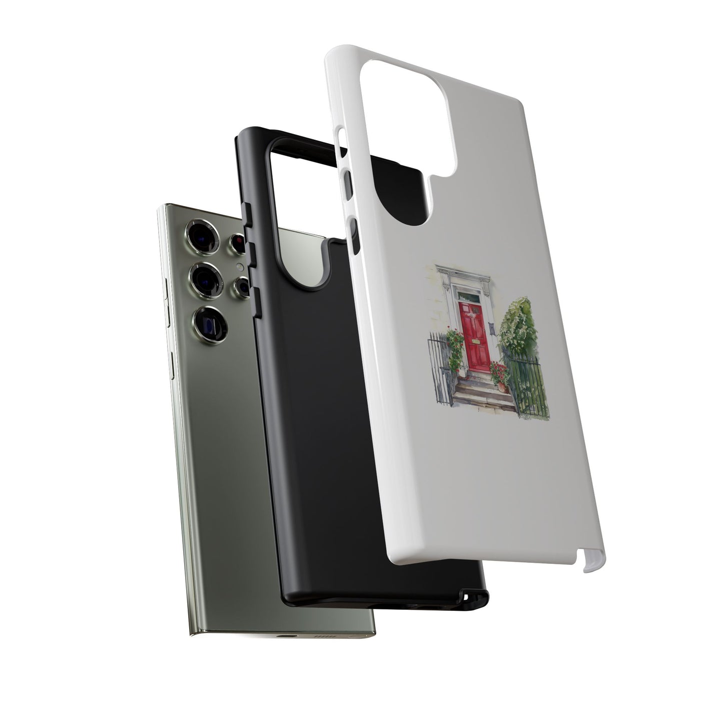 Artistic Phone Case - Charming Red Door Design for Stylish Protection