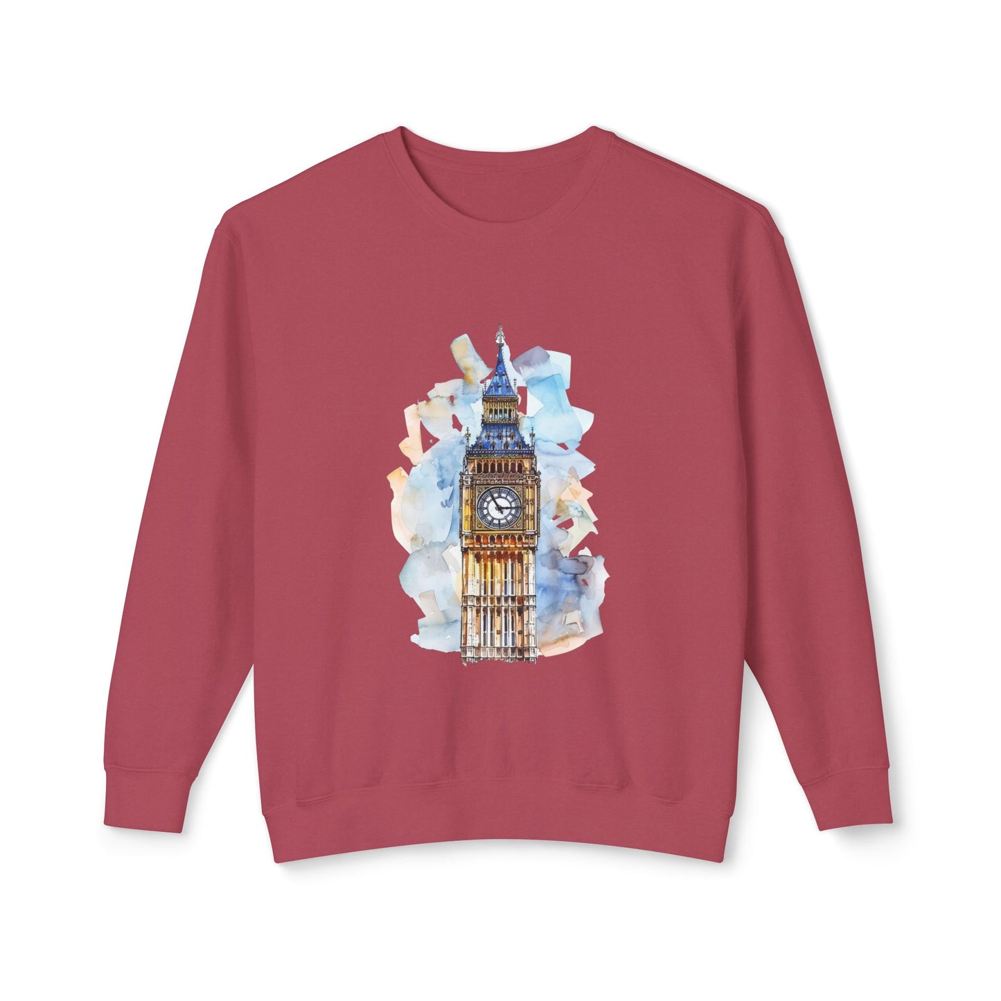 Unisex Lightweight Crewneck Sweatshirt - Iconic Big Ben Clock Tower