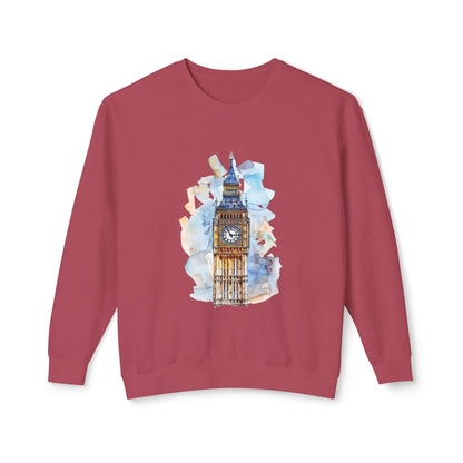 Unisex Lightweight Crewneck Sweatshirt - Iconic Big Ben Clock Tower