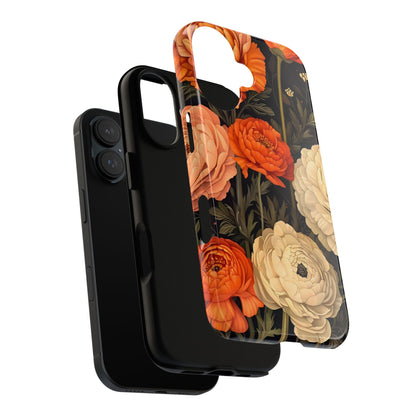 Floral Phone Case with Tough Protection, Blooming Ranunculus Design, Durable Cover, Gift for Flower Lovers, Eco-Friendly Phone Accessory
