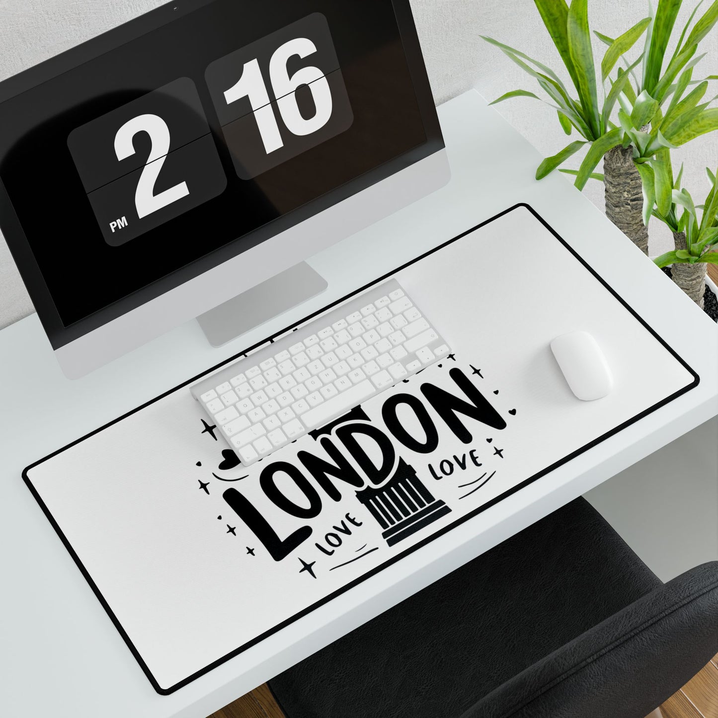 London Love Desk Mat, Stylish Office Decor, Unique Workspace Gift, Home Office Accessory, Desk Organizer Mat