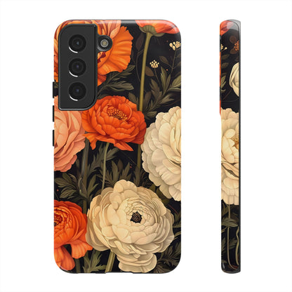 Floral Phone Case with Tough Protection, Blooming Ranunculus Design, Durable Cover, Gift for Flower Lovers, Eco-Friendly Phone Accessory