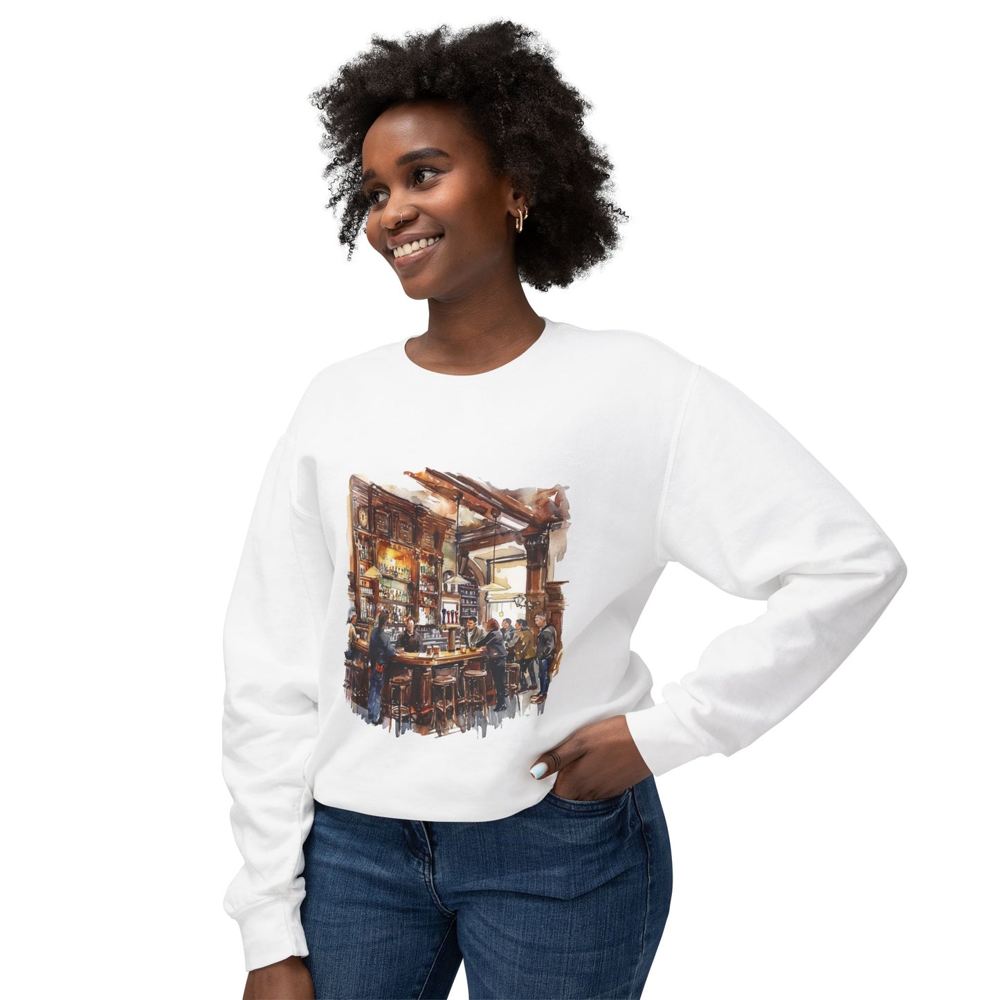 Unisex Lightweight Crewneck Sweatshirt - The Local Spot - Authentic British Pub Vibes