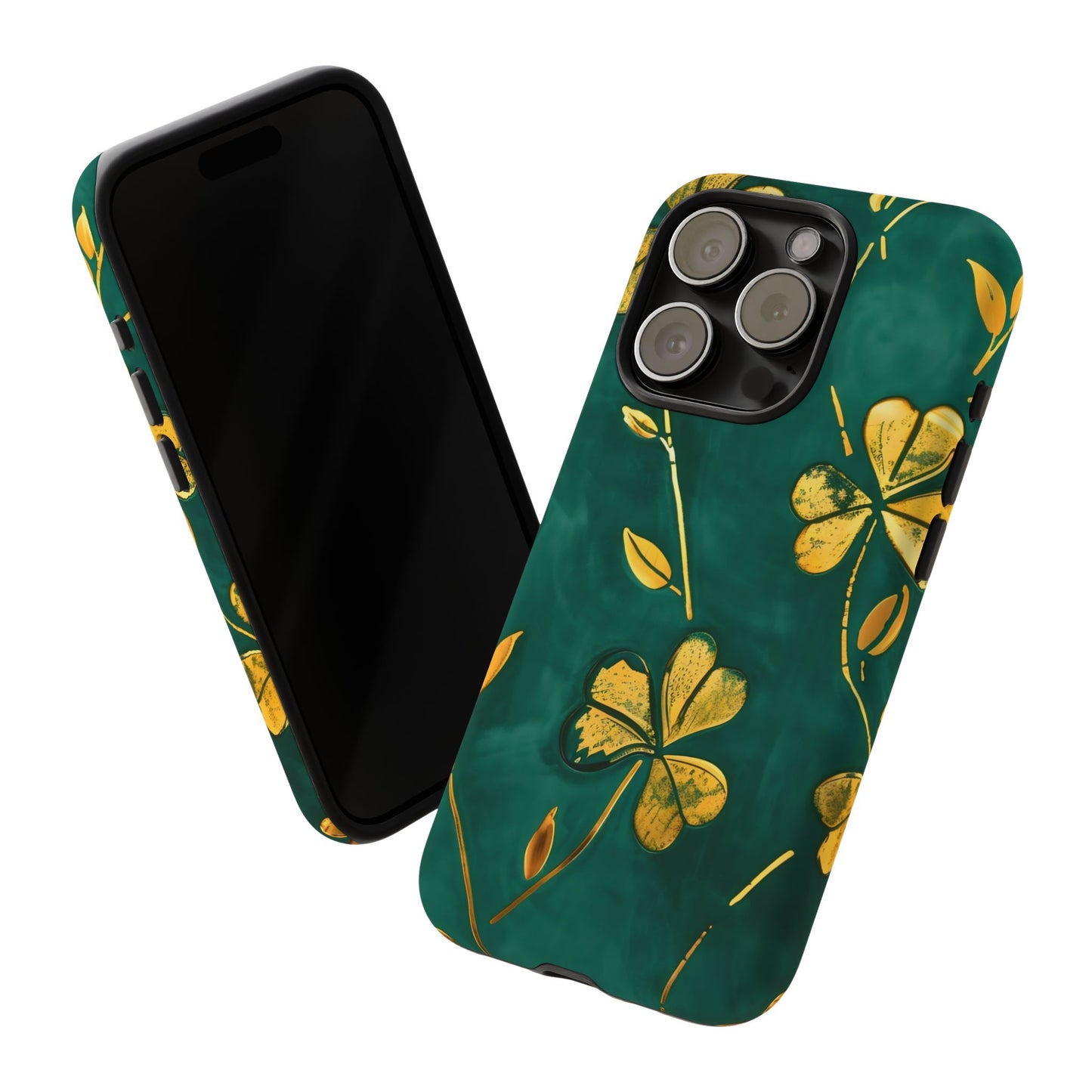 Floral Phone Case with Gold Accents, Tough Phone Cover, Stylish Phone Protector, Unique Gift for Her, Nature Lover Accessory