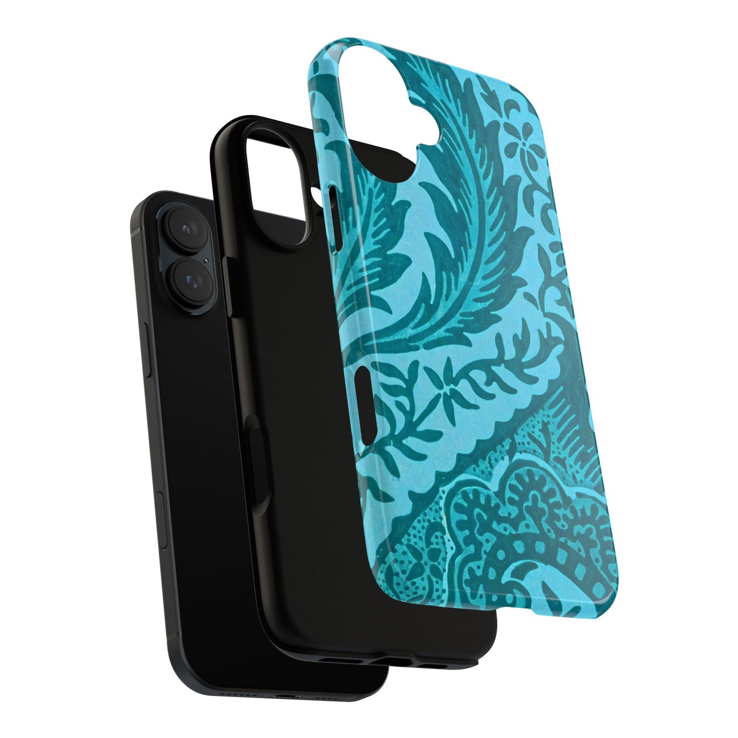 Protective Phone Case with Elegant Teal Design, Tough Cases, Floral Phone Cover, Stylish Smartphone Protection, Gifts for Her, Trendy [...]