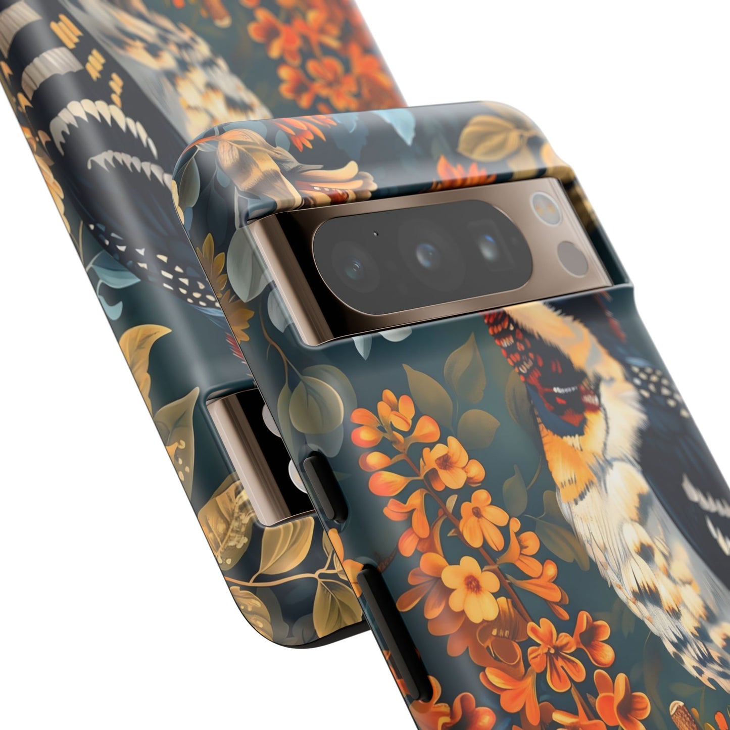 Tough Cases: Floral Bird Phone Case, Vintage Style Cover, Nature Lover Gift, Botanical Design, Spring Inspire Fashion