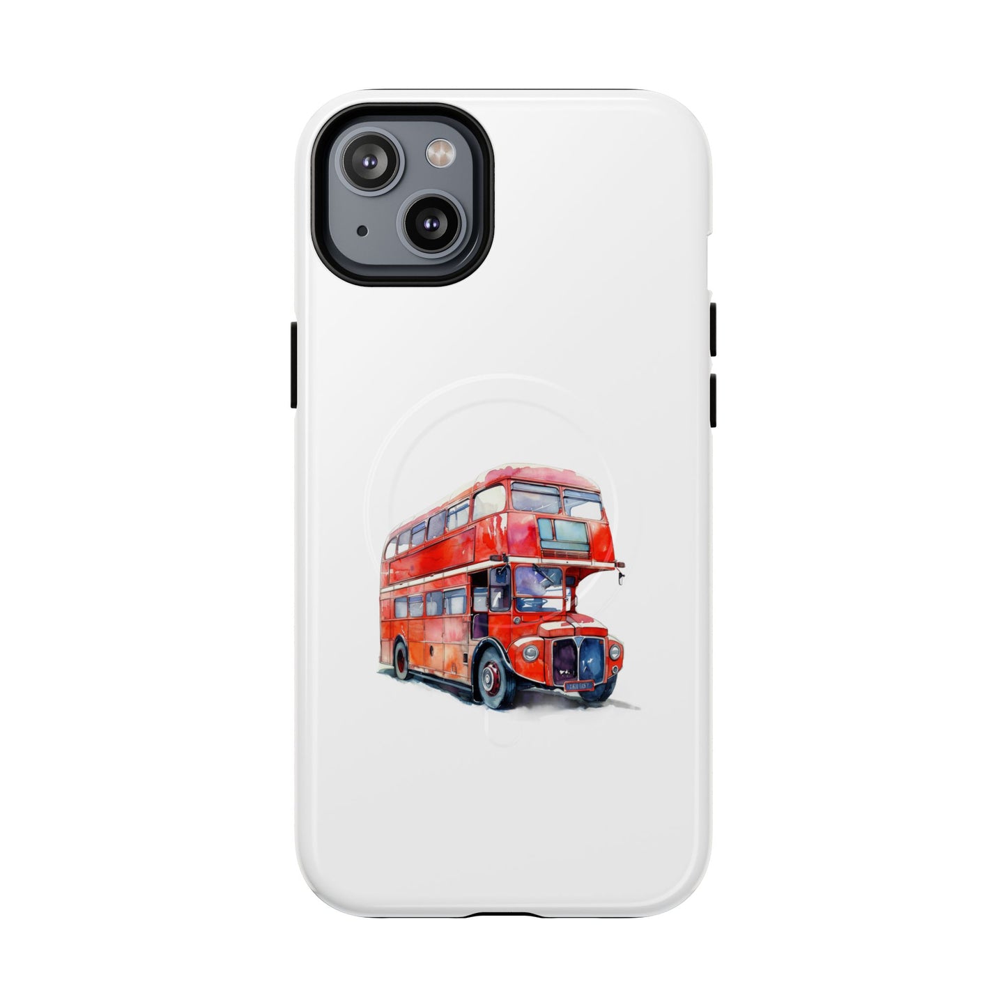 Vintage Double-Decker Bus Phone Case, Tough Magnetic Cases, Unique Mobile Cover, Gifts for Travelers, London-Themed Accessories