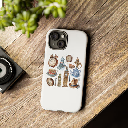 Vintage Illustrative Phone Case, Whimsical Tough Phone Cover, Gifts for Her, Unique Cell Phone Accessory