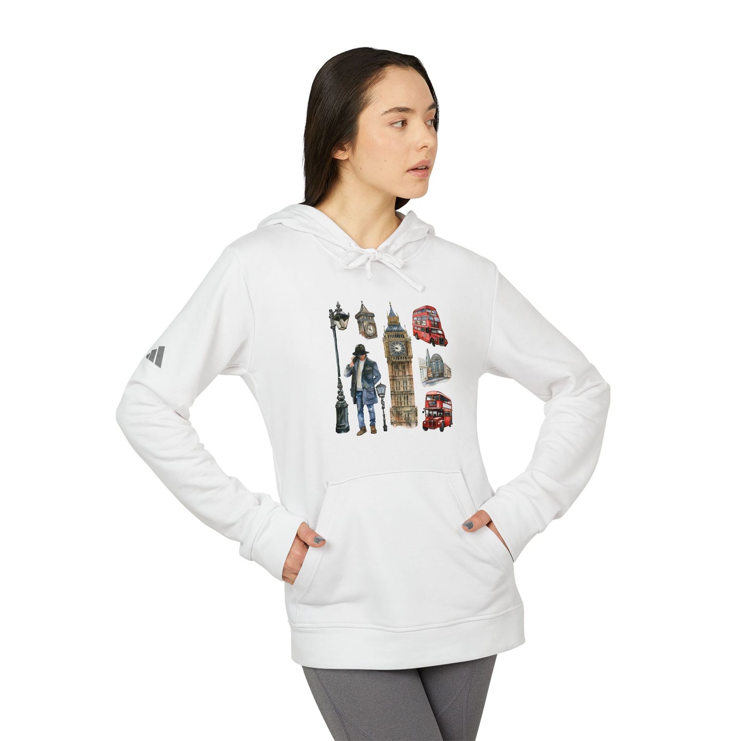 Adidas Unisex London Adventure Fleece Hoodie - Cozy Streetwear for Travelers