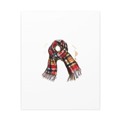 Autumn Scarf Canvas Art Print | Cozy Home Décor, Gift for Fall Lovers, Seasonal Wall Art, Unique Interior Design