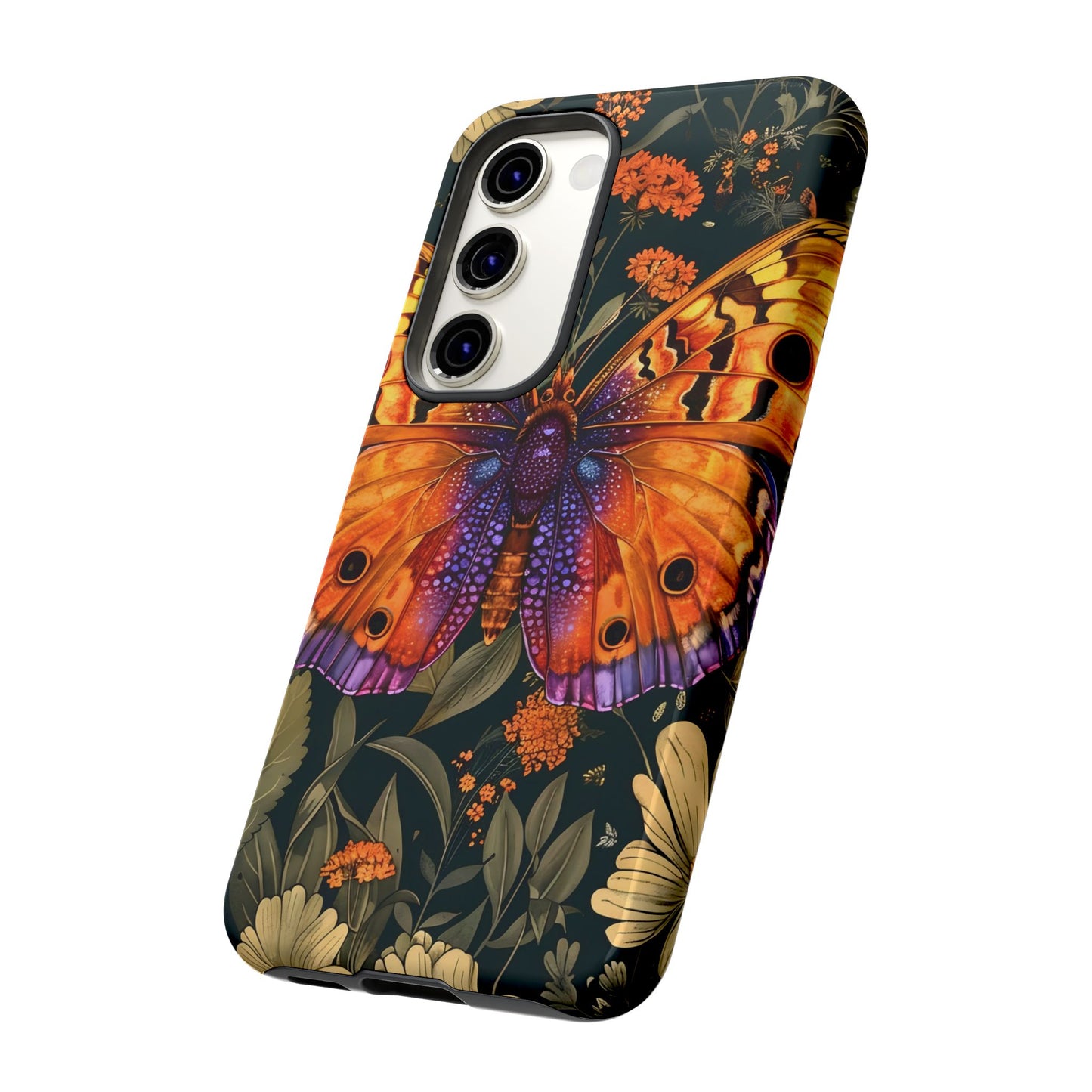 Butterfly Phone Case, Tough Cases for Nature Lovers, Vibrant Floral Design, Gift for Her, Cute Phone Accessories, Butterfly Artwork