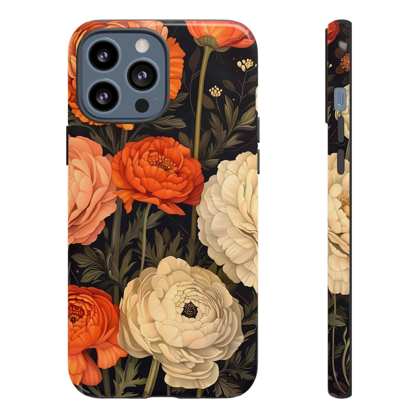 Floral Phone Case with Tough Protection, Blooming Ranunculus Design, Durable Cover, Gift for Flower Lovers, Eco-Friendly Phone Accessory
