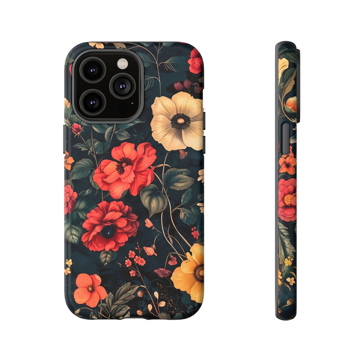 Floral Phone Case, Tough Cases, Flower Motif, Protective Cover, Gift for Her, Floral Design, Spring Accessory
