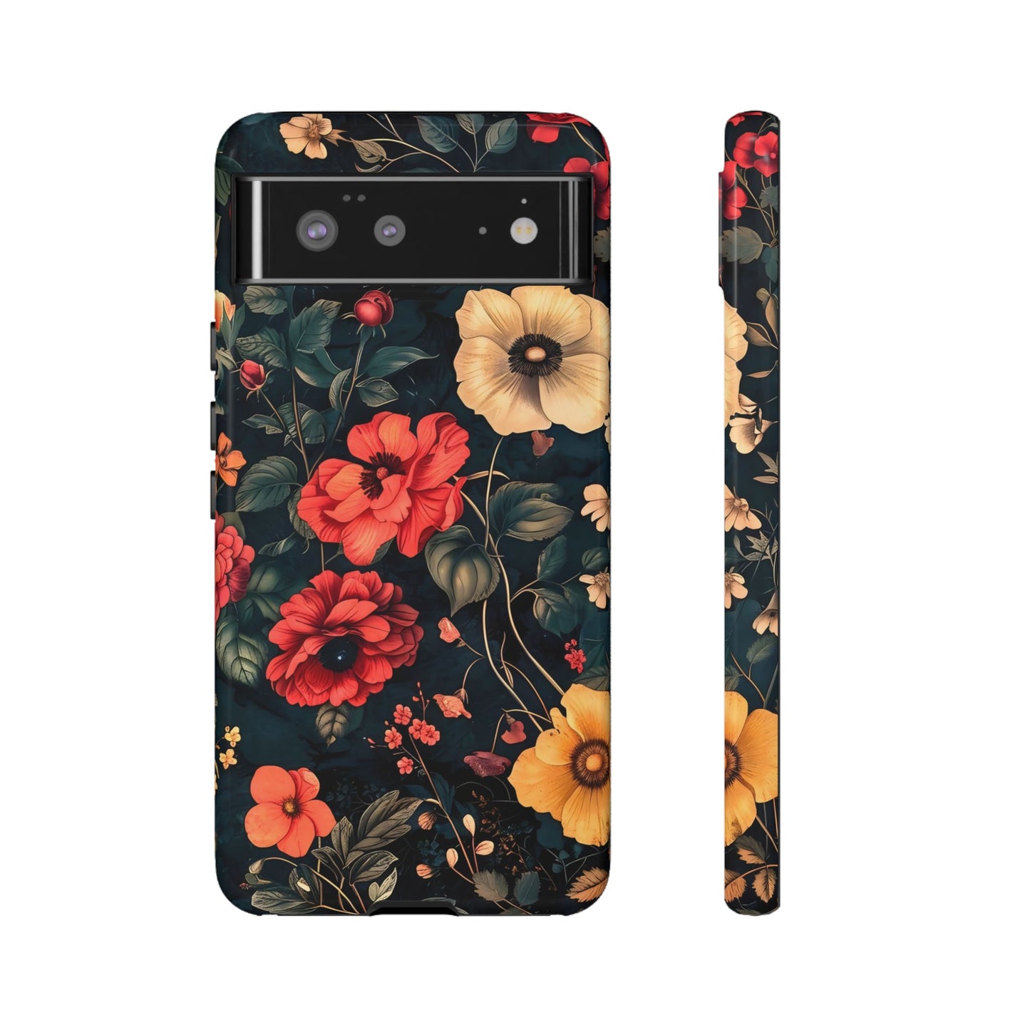 Floral Phone Case, Tough Cases, Flower Motif, Protective Cover, Gift for Her, Floral Design, Spring Accessory