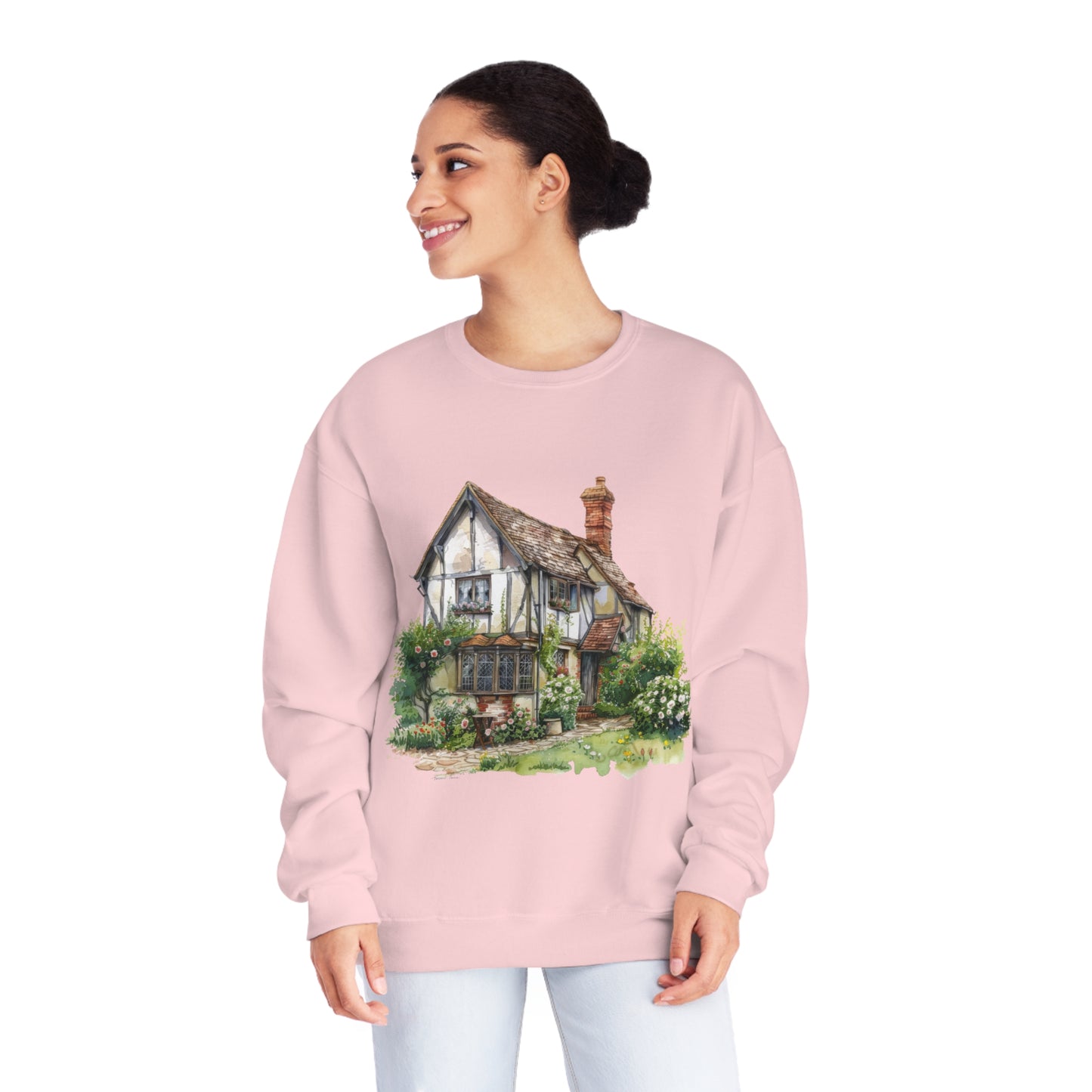 Unisex NuBlend® Crewneck Sweatshirt - British Historic House - Classic Architectural Elegance
