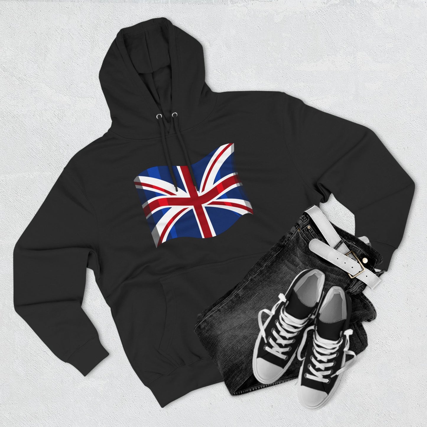 Three-Panel Fleece Hoodie  - The Flag of the United Kingdom
