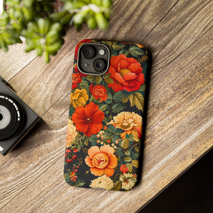 Floral Phone Case, Tough Cases, Decorative Tech Accessories, Gift for Her, Nature Lover Gift, Boho Style Case, Spring Floral Cover