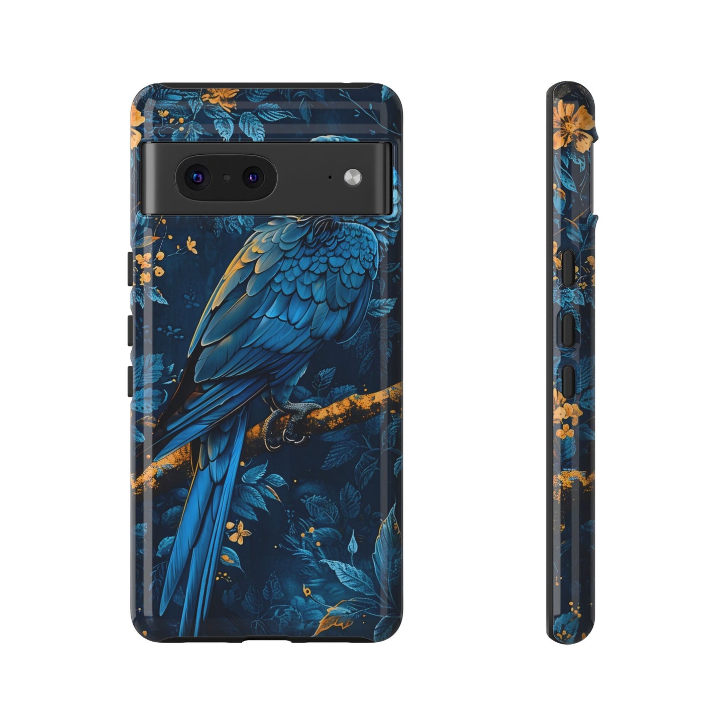 Tough Cases - Vibrant Blue Parrot Phone Case, Tropical Bird Phone Cover, Nature Lover Gift, Eco-Friendly Accessories, Unique Wildlife Decor