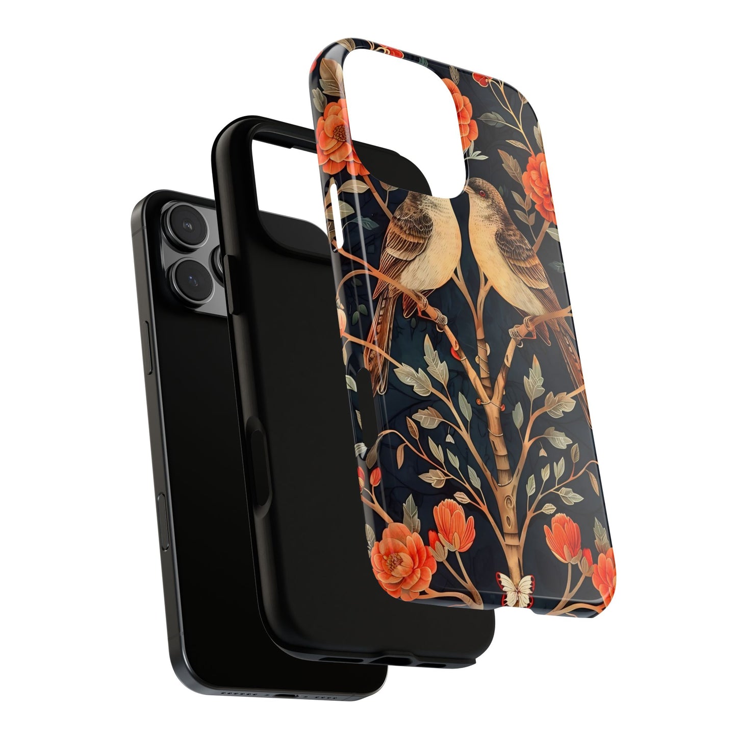 Floral Phone Case – Tough Cases with Bird Design, Unique Gift for Nature Lovers, Stylish Tech Accessory, Phone Cover, Artistic Case