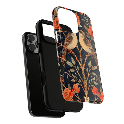 Floral Phone Case – Tough Cases with Bird Design, Unique Gift for Nature Lovers, Stylish Tech Accessory, Phone Cover, Artistic Case