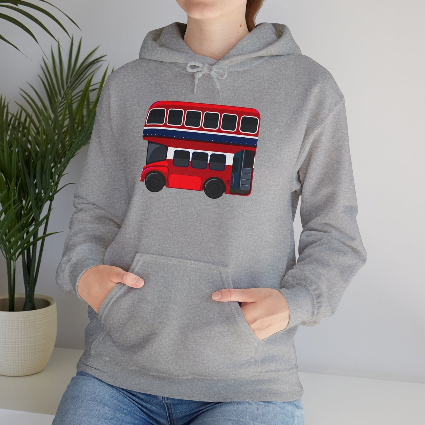 Unisex Heavy Blend™ Hooded Sweatshirt - All Aboard! - The London Double-Decker Bus