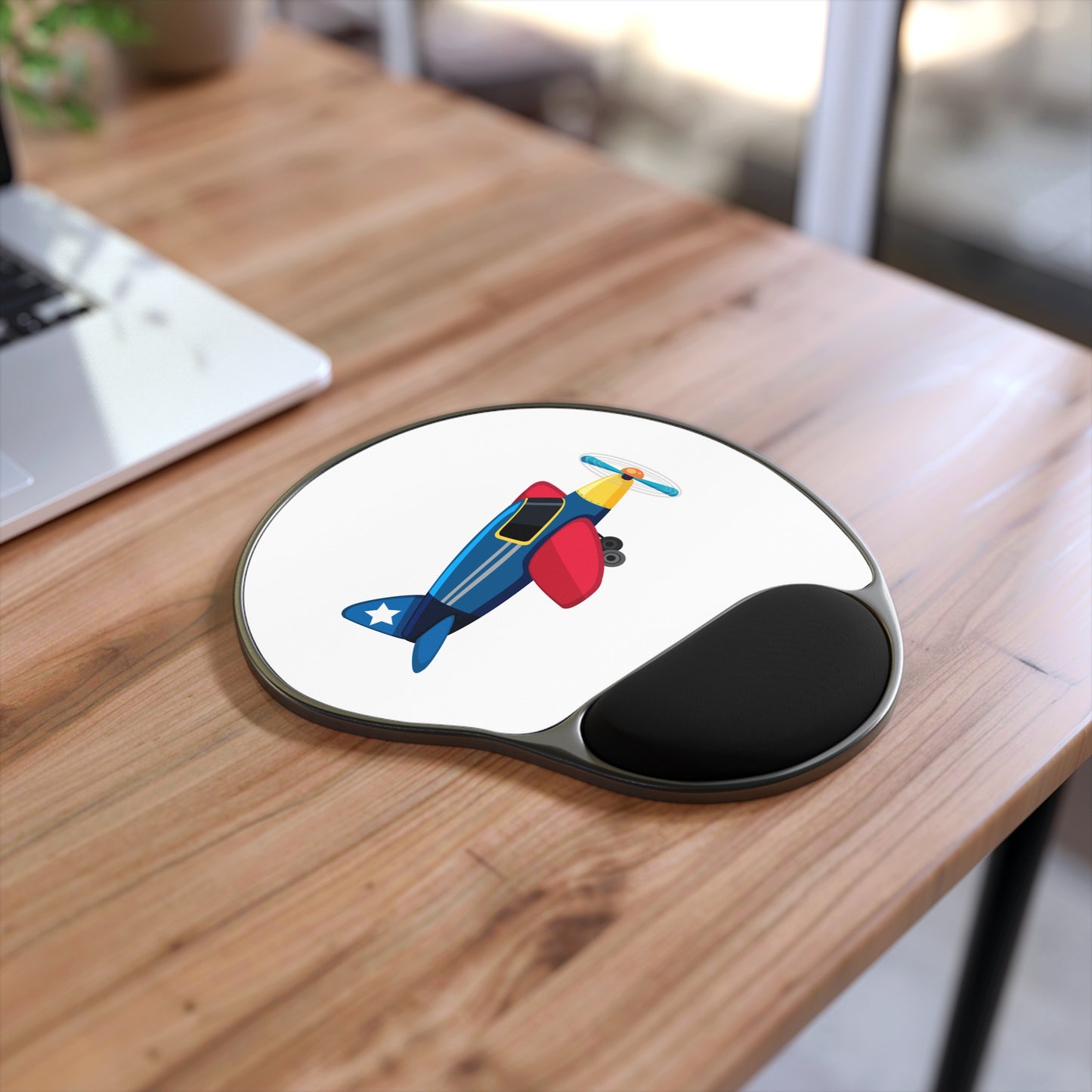 Airplane Mouse Pad with Wrist Rest, Aviation Gift for Pilots, Office Decor, Gamer Accessory, Travel Desk Aesthetic