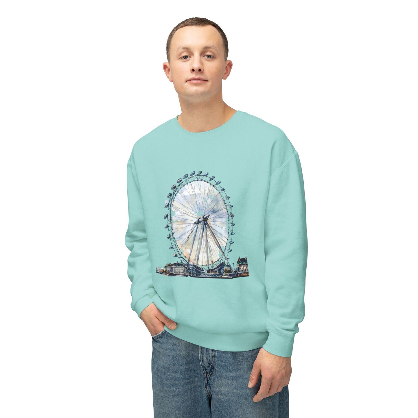 Unisex Lightweight Crewneck Sweatshirt - Iconic London Eye