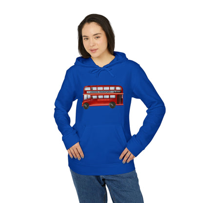 Unisex London Bus Fleece Hoodie - Cozy Streetwear for Casual Days