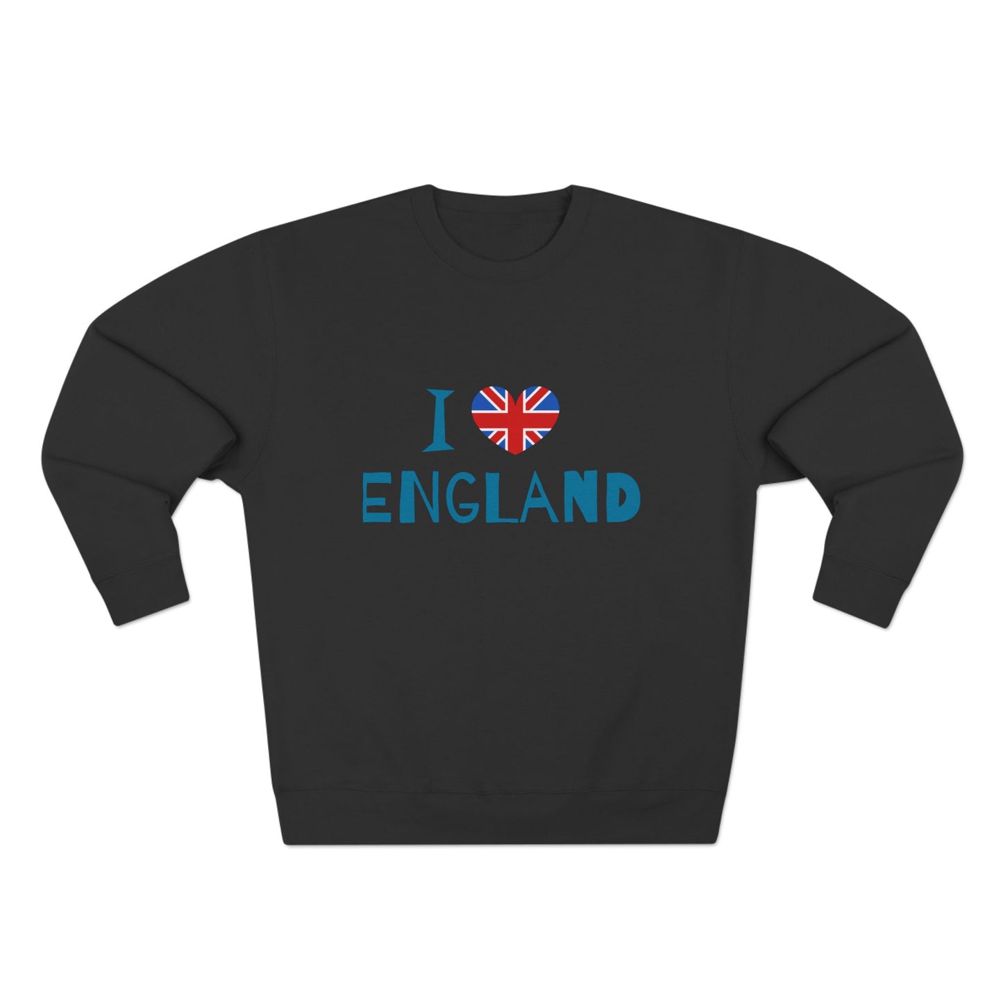 Unisex Crewneck Sweatshirt - I Love England - Union Jack Heart Design