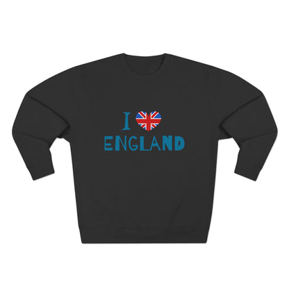 Unisex Crewneck Sweatshirt - I Love England - Union Jack Heart Design
