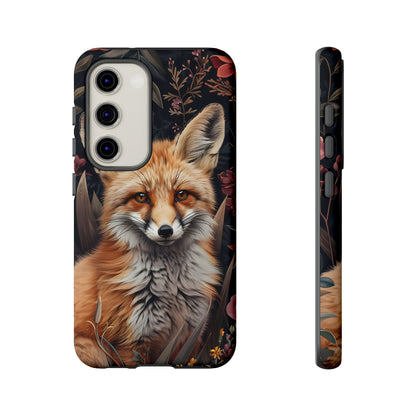 Fox Floral Phone Case, Tough Cases for Animal Lovers, Nature Themed Gift, Cute Phone Cover, Wild Fox Protector
