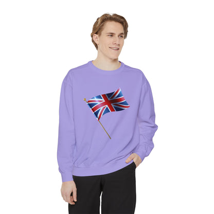 Unisex Garment-Dyed Sweatshirt - Classic UK Flag