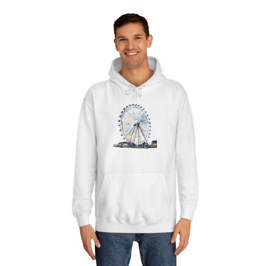 Unisex College Hoodie - London Eye - Iconic Ferris Wheel