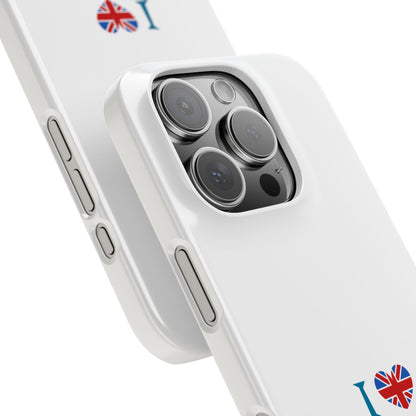 I Love England Slim Phone Case, UK Pride Phone Cover, Gift for Travelers, Smartphone Accessory, England Souvenir Case