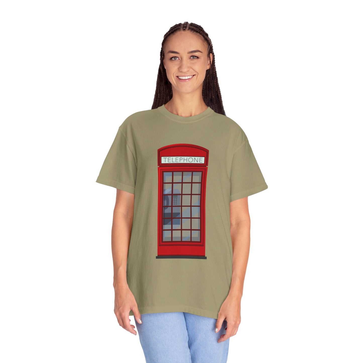 Unisex Garment-Dyed T-shirt - Iconic British Public Telephone