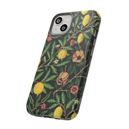 Tough Cases Phone Case, Floral Phone Cover, Tough Phone Protection, Gift for Plant Lovers, Black Background, Eco-Friendly Design
