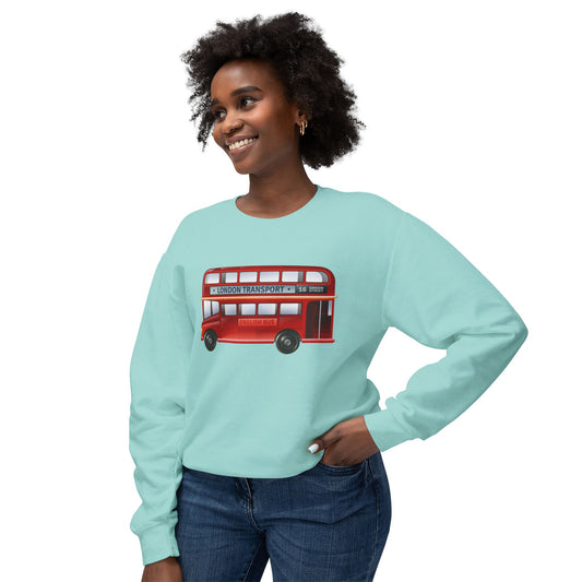 Unisex Lightweight Crewneck Sweatshirt - The Classic British Red Bus