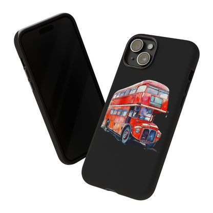 London Bus Phone Case, Tough iPhone Cover, Unique Gift for Travelers, Vintage Style Accessories, Holiday Present Idea