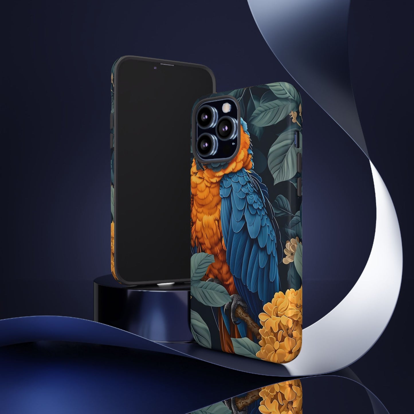 Tropical Parrot Phone Case - Tough Cases, Colorful Phone Cover, Nature Lover Gift, Floral Design, Bird Lover Accessory