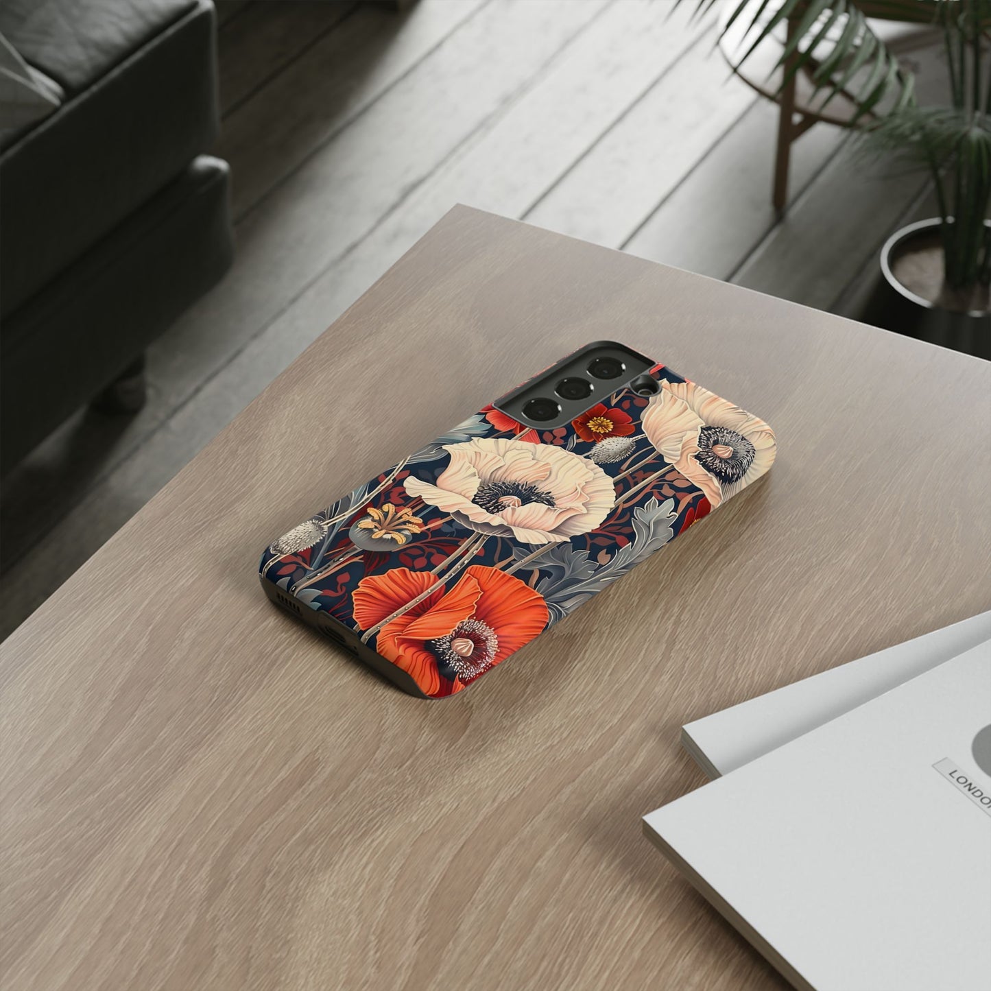 Floral iPhone Case, Tough Phone Cover, Artistic Protection, Flower Design, Unique Gift for Her, Phone Accessory, Trendy Tech