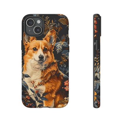 Corgi Floral Phone Case - Tough Cases for Dog Lovers, Cute Pet Accessories, Gift for Dog Owners, Floral Design, Personalized Tech Cover